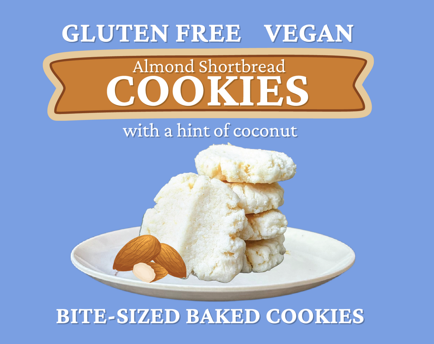 Bite-Sized Gluten Free & Vegan Almond Shortbread